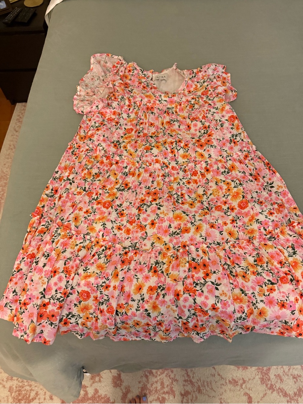 Aura tiered babydoll floral dress